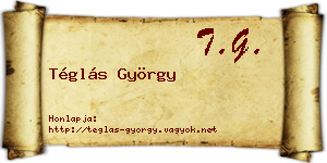 Téglás György névjegykártya